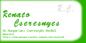 renato cseresnyes business card