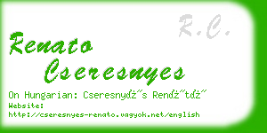 renato cseresnyes business card